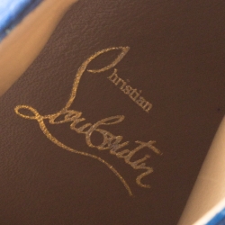 مملوكة مسبقًا Christian Louboutin Blue Suede Louis Spike High Top Sneakers Size 41.5