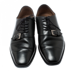 Pre Owned حذاء أكسفورد كريستيان لوبوتان كابري جلد أسود مقاس 41