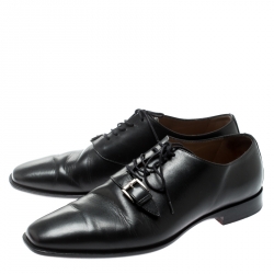 Pre Owned حذاء أكسفورد كريستيان لوبوتان كابري جلد أسود مقاس 41