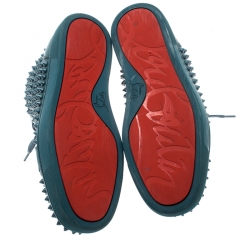 Christian Louboutin Blue Leather Louis Spike High Top Sneakers Size 41