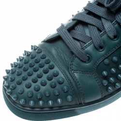 Christian Louboutin Blue Leather Louis Spike High Top Sneakers Size 41