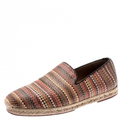 Christian Louboutin Multicolor Woven Leather Relax Espadrilles Size 41