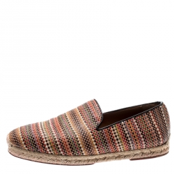Christian Louboutin Multicolor Woven Leather Relax Espadrilles Size 41