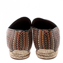 Christian Louboutin Multicolor Woven Leather Relax Espadrilles Size 41
