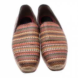 Christian Louboutin Multicolor Woven Leather Relax Espadrilles Size 41