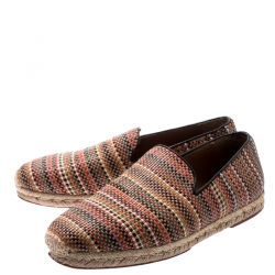 Christian Louboutin Multicolor Woven Leather Relax Espadrilles Size 41