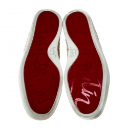 Christian Louboutin White Python Leather Rantus High Top Sneakers Size 41.5