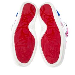 Christian Louboutin Multicolor Leather and Suede Love High Sneakers Size 42