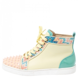 Christian Louboutin Multicolor Leather Louis Spike High Top Sneakers Size 41