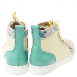 Christian Louboutin Multicolor Leather Louis Spike High Top Sneakers Size 41