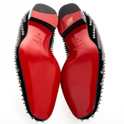 مملوكة مسبقًا Christian Louboutin Black Dandelion Spikes Loafer Size 43