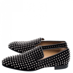 مملوكة مسبقًا Christian Louboutin Black Dandelion Spikes Loafer Size 43