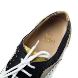 Christian Louboutin Multicolor Brogue Leather Golfito Wingtip Sneakers Size 41