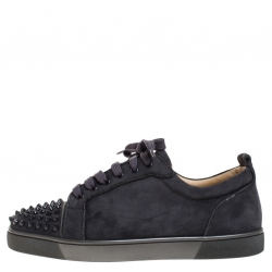 Christian Louboutin Louis Junior Velvet Sneakers - Black - 43.5