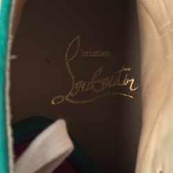 مملوكة مسبقًا Christian Louboutin Multicolor Suede Louis Spikes High Top Sneakers Size 43