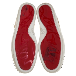 Christian Louboutin Beige Suede Louis Spikes High Top Sneakers Size 42.5