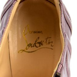 Pre Owned Christian Louboutin Purple Metallic Sigourney Ankle Boots Size 39