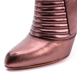 Pre Owned Christian Louboutin Purple Metallic Sigourney Ankle Boots Size 39
