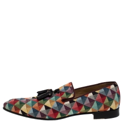 Christian Louboutin Multicolor Fabric Dandelion Tassel Flat Slip-On Size 42.5