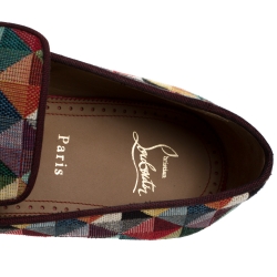 Christian Louboutin Multicolor Fabric Dandelion Tassel Flat Slip-On Size 42.5