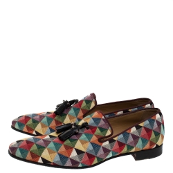 Christian Louboutin Multicolor Fabric Dandelion Tassel Flat Slip-On Size 42.5