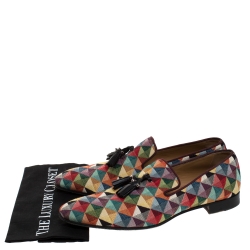 Christian Louboutin Multicolor Fabric Dandelion Tassel Flat Slip-On Size 42.5
