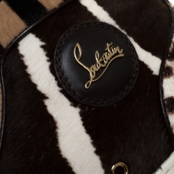 Pre Owned Christian Louboutin Multicolor Animal Print Calf Hair Rantus High Top Sneakers Size 41.5