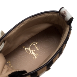 Pre Owned Christian Louboutin Multicolor Animal Print Calf Hair Rantus High Top Sneakers Size 41.5