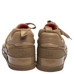 Christian Louboutin Beige Leather, Suede and Fabric Aurelien Sneakers Size 42.5