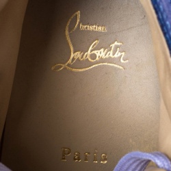 مملوكة مسبقًا حذاء رياضي كريستيان لوبوتان بحافة مرتفعة لوي بمسامير سويدي أزرق مقاس 43