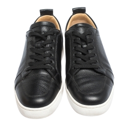 Christian Louboutin Black Leather Rantulow Low Top Sneakers Size 43