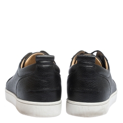 Christian Louboutin Black Leather Rantulow Low Top Sneakers Size 43