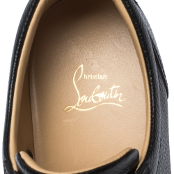 Christian Louboutin Black Leather Rantulow Low Top Sneakers Size 43