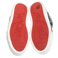 Christian Louboutin Multicolor Leather and Suede Loubikick High Top Sneakers Size 43