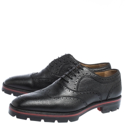 Christian Louboutin Black Brogue Leather Charlie Me Oxfords Size 43
