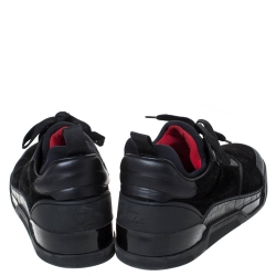 Christian Louboutin Black Leather, Suede and Fabric Aurelien Sneakers Size 43