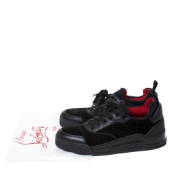 Christian Louboutin Black Leather, Suede and Fabric Aurelien Sneakers Size 43