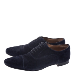 مملوكة مسبقًا حذاء أوكسفورد كريستيان لوبوتان غريغو سويدي أزرق رباط أمامي مقاس 43