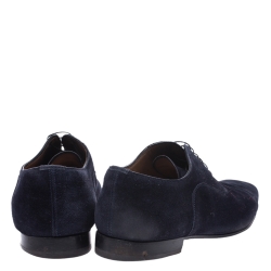 مملوكة مسبقًا حذاء أوكسفورد كريستيان لوبوتان غريغو سويدي أزرق رباط أمامي مقاس 43