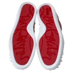 Pre Owned حذاء رياضي كريستيان لوبوتان مرتفع من أعلى سبايكز لوي جلد وسويدي متعدد الألوان مقاس 40