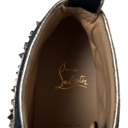 Pre Owned حذاء رياضي كريستيان لوبوتان مرتفع من أعلى سبايكز لوي جلد وسويدي متعدد الألوان مقاس 40