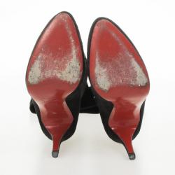 Pre Owned Christian Louboutin Black Suede Monica Thigh High Boots Size 39
