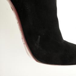 Pre Owned Christian Louboutin Black Suede Monica Thigh High Boots Size 39