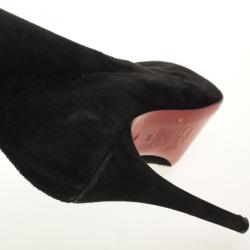 Pre Owned Christian Louboutin Black Suede Monica Thigh High Boots Size 39