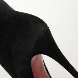 Pre Owned Christian Louboutin Black Suede Monica Thigh High Boots Size 39