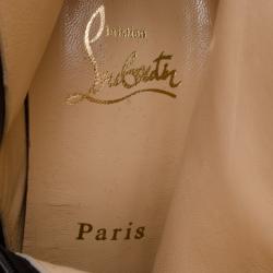 Pre Owned Christian Louboutin Pony Hair Armony Ankle Boots with Removable Leopard Cuffs Size 38.5