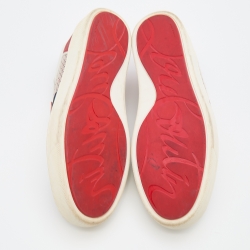 Pre Owned Christian Louboutin Multicolor Leather and Glitter Happy Rui Sneakers Size 43