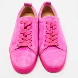 Pre Owned Christian Louboutin Pink Suede Louis Junior Sneakers Size 40