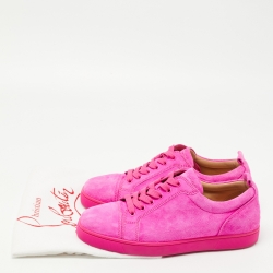 Pre Owned Christian Louboutin Pink Suede Louis Junior Sneakers Size 40