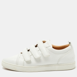 Christian Louboutin White Leather Kiddo Orlato Low Top Sneakers Size 42.5